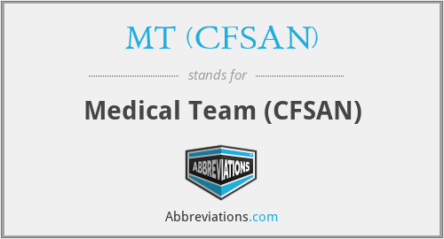 What does MT (CFSAN) stand for?